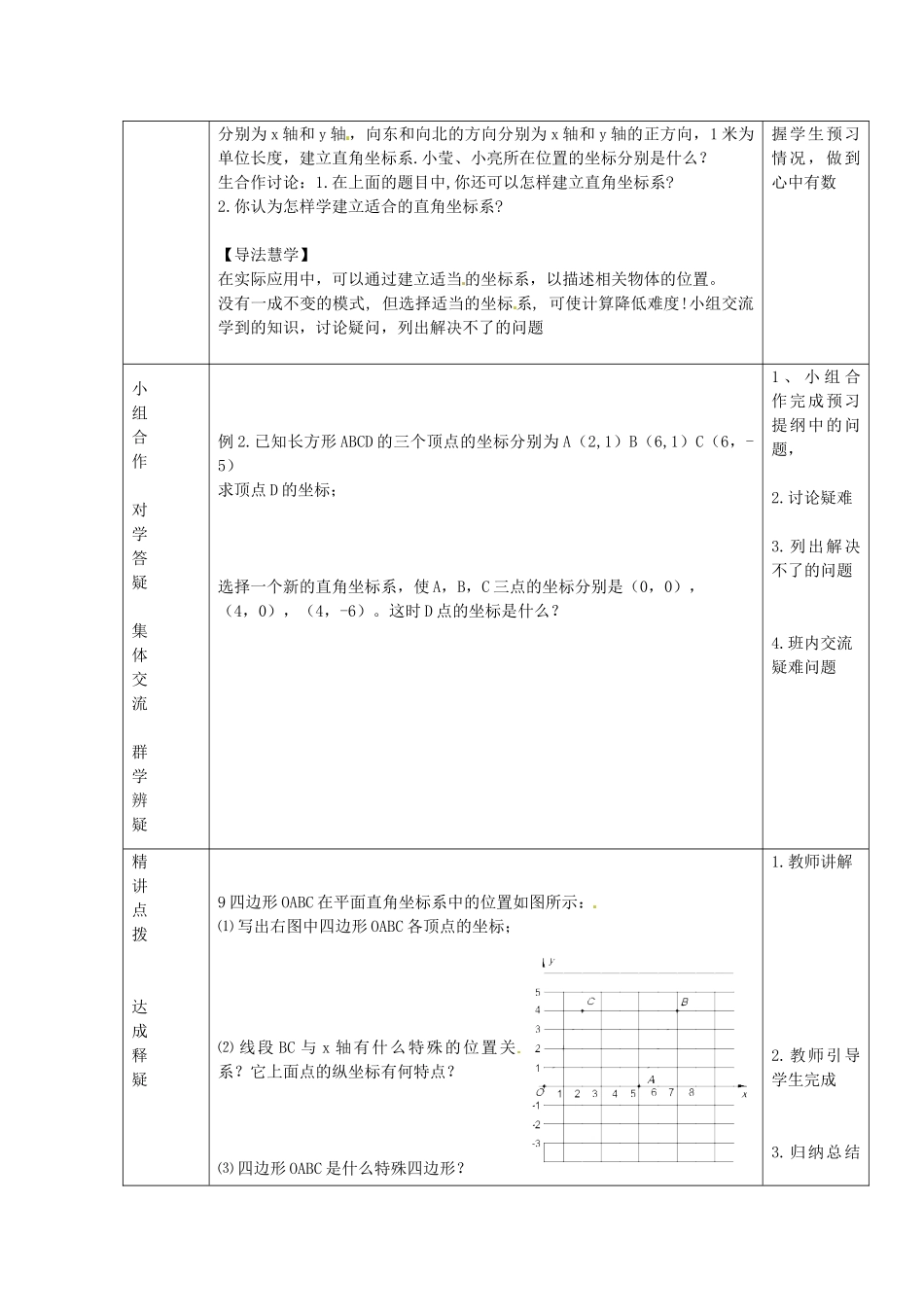 七年级数学下册 14.3 直角坐标系中的几何图形教案2 （新版）青岛版-（新版）青岛版初中七年级下册数学教案_第2页