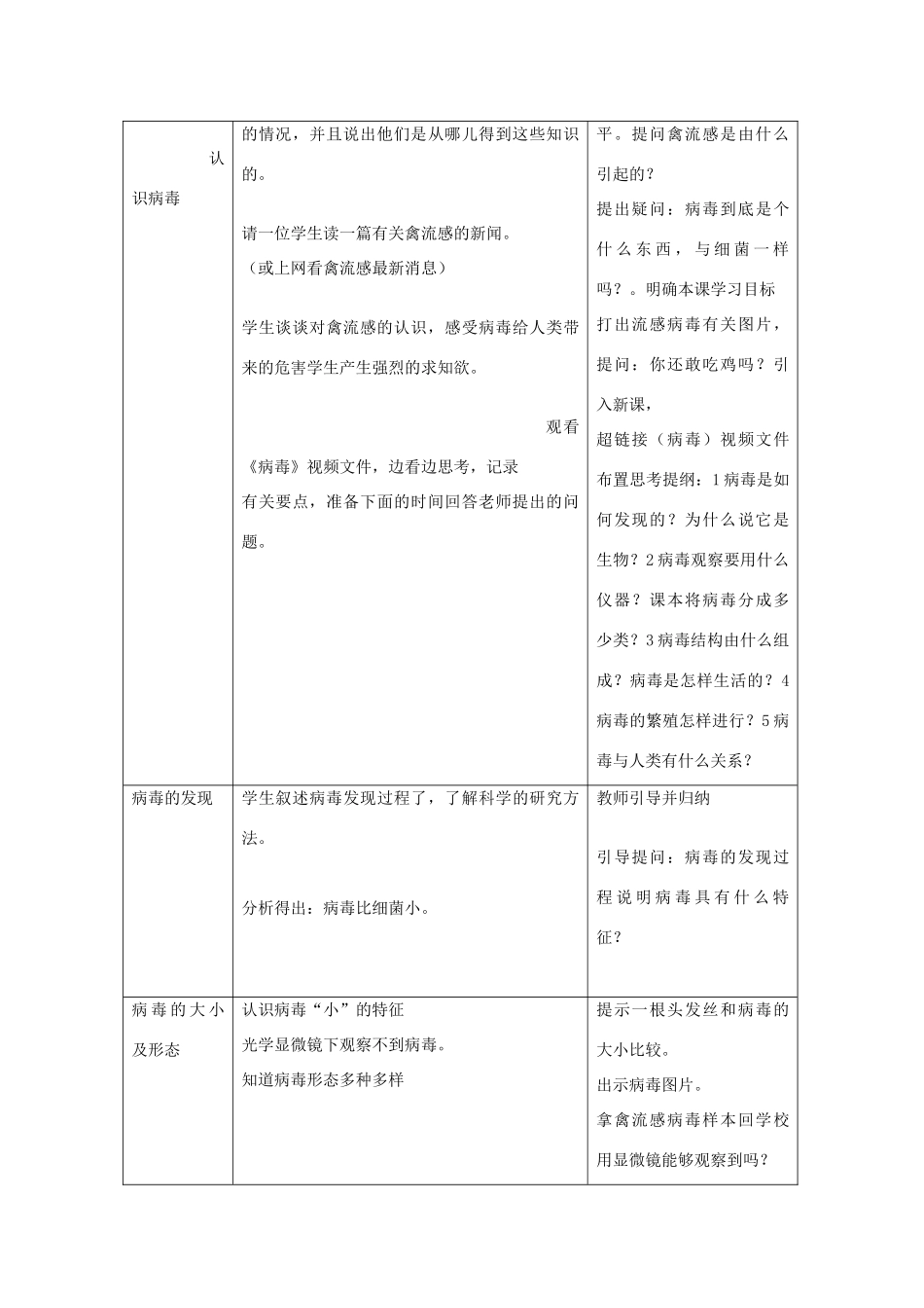 七年级生物上册 第一节《病毒》教学设计 济南版_第2页