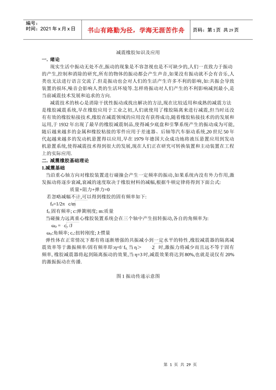 减震橡胶相关知识及应用_第1页