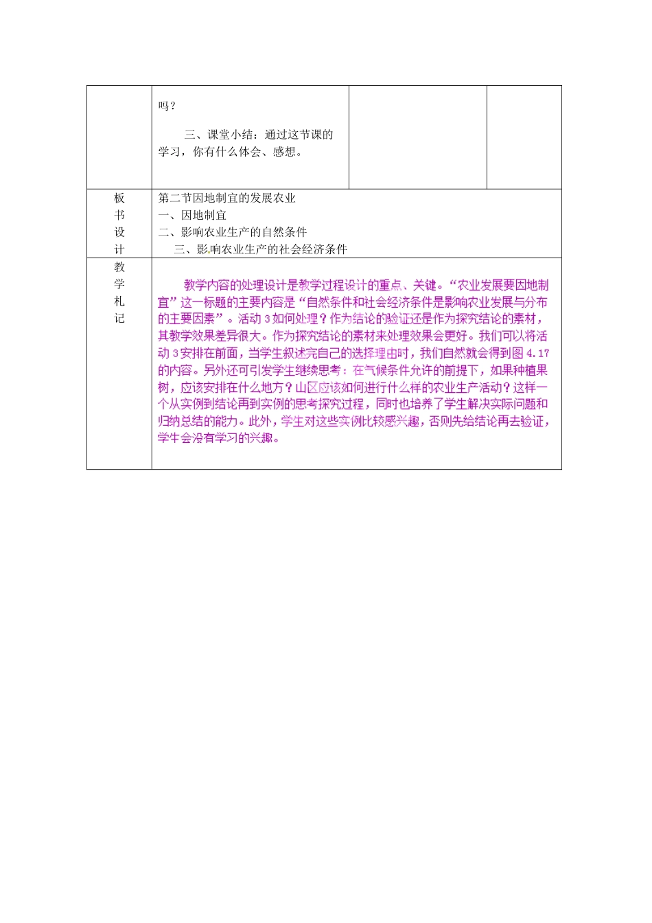 山东省临沂市蒙阴县第四中学八年级地理会考复习 农业教案 新人教版_第3页