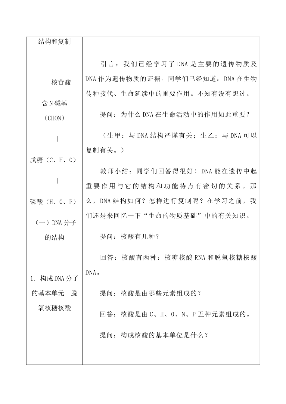 高中生物旧人教必修2遗传的物质基础--DNA分子的结构和复制 第1课时_第2页