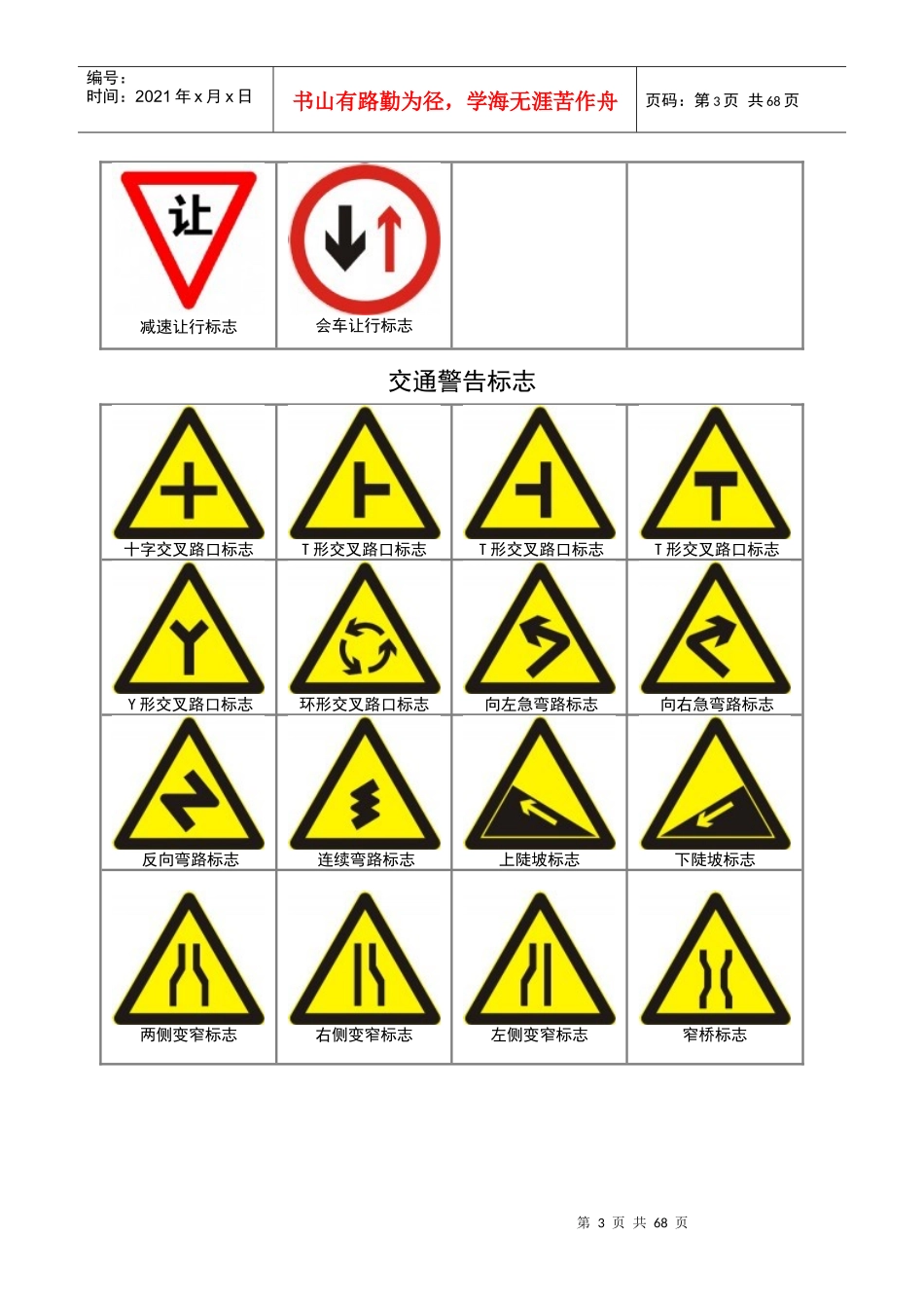 交通标志大全(部分)（DOC64页）_第3页