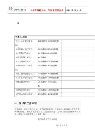包装印刷复印机工作原理及基础知识概述