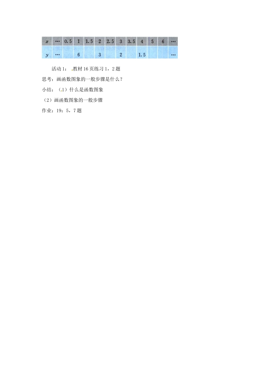 内蒙古巴彦淖尔市乌中旗二中八年级数学 课题11.1.3函数图象（一）教案 人教新课标版_第3页