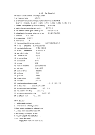 仁爱版英语七下词组和单词汇总