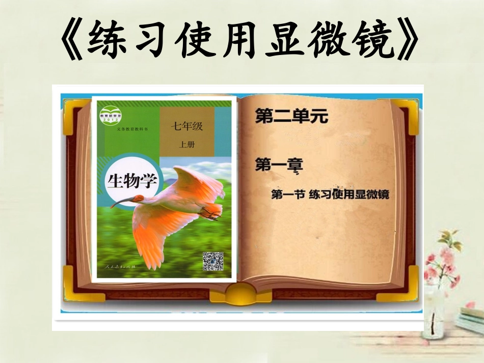 七年级生物上册 2.1.1 练习使用显微镜说课课件 （新版）新人教版_第1页