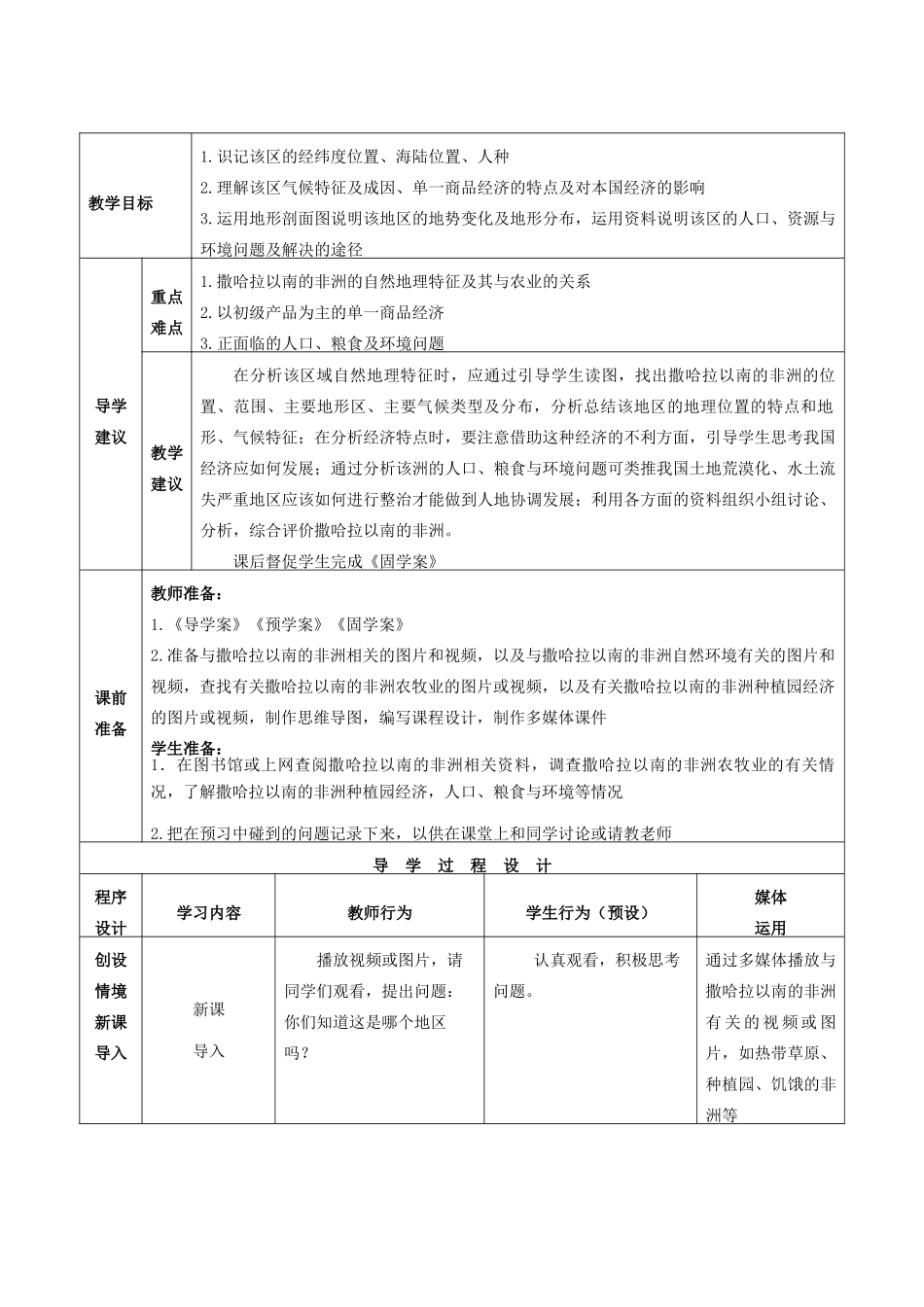 高考地理总复习 区域地理——世界地理《撒哈拉以南的非洲》教案-人教版高三全册地理教案_第2页
