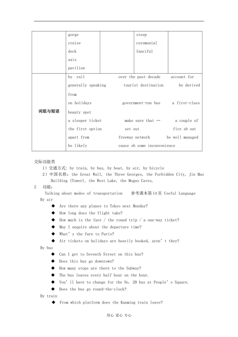 高一英语：Unit1 Travelling around China教案（上海新世纪版S1B）_第2页