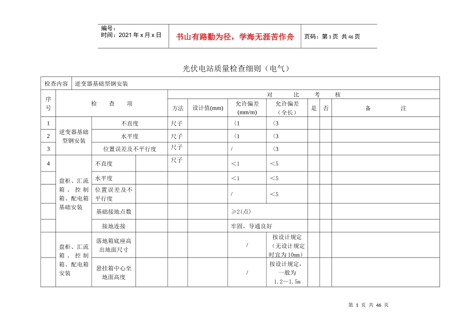 光伏电站质量检查细则(电气)_第1页