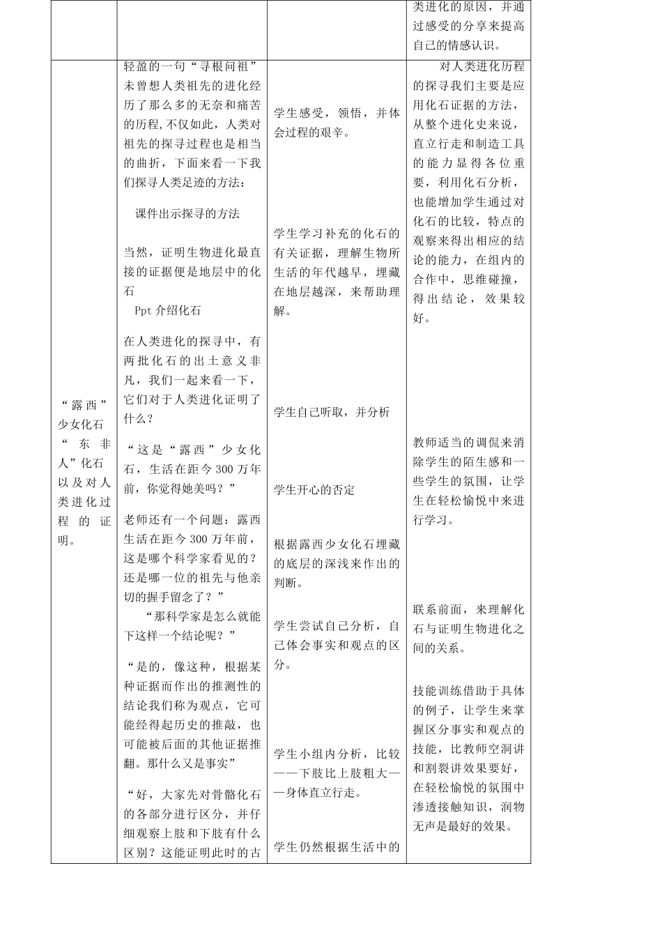 七年级生物上册 4.1.1人类的起源和发展教案 鲁科版五四制-鲁科版初中七年级上册生物教案_第3页