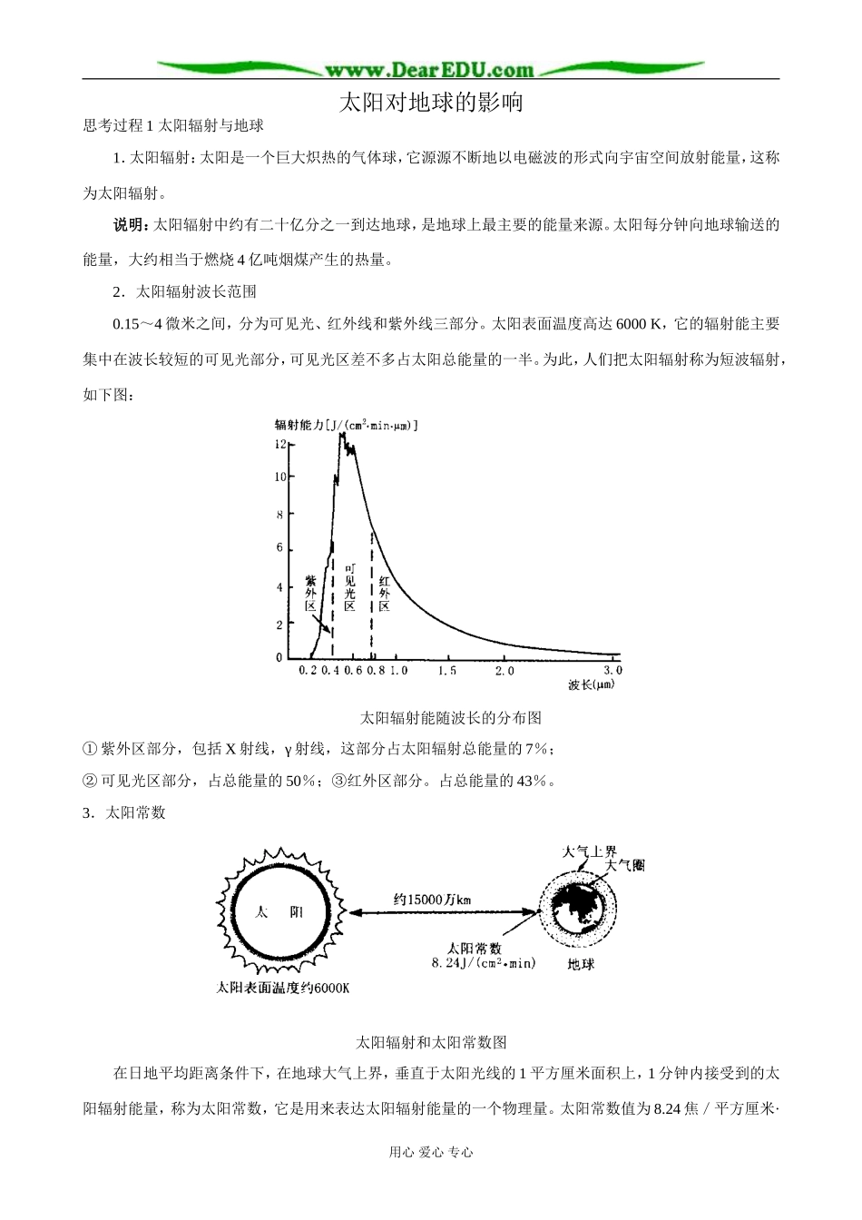 高中地理太阳对地球的影响教案2湘教版 必修1_第1页