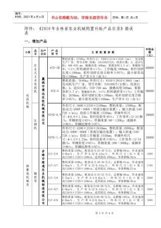 《XXXX年吉林省农业机械购置补贴产品目录》勘误表点击下载