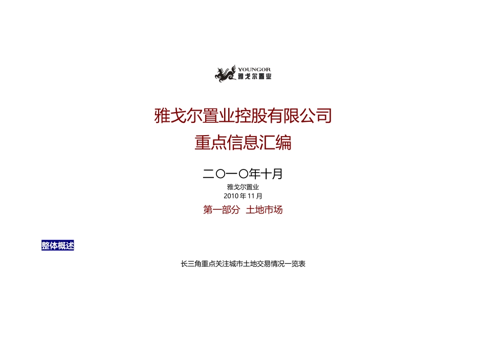 XXXX年10月杭州房地产市场信息数据_22页_雅戈尔_第1页