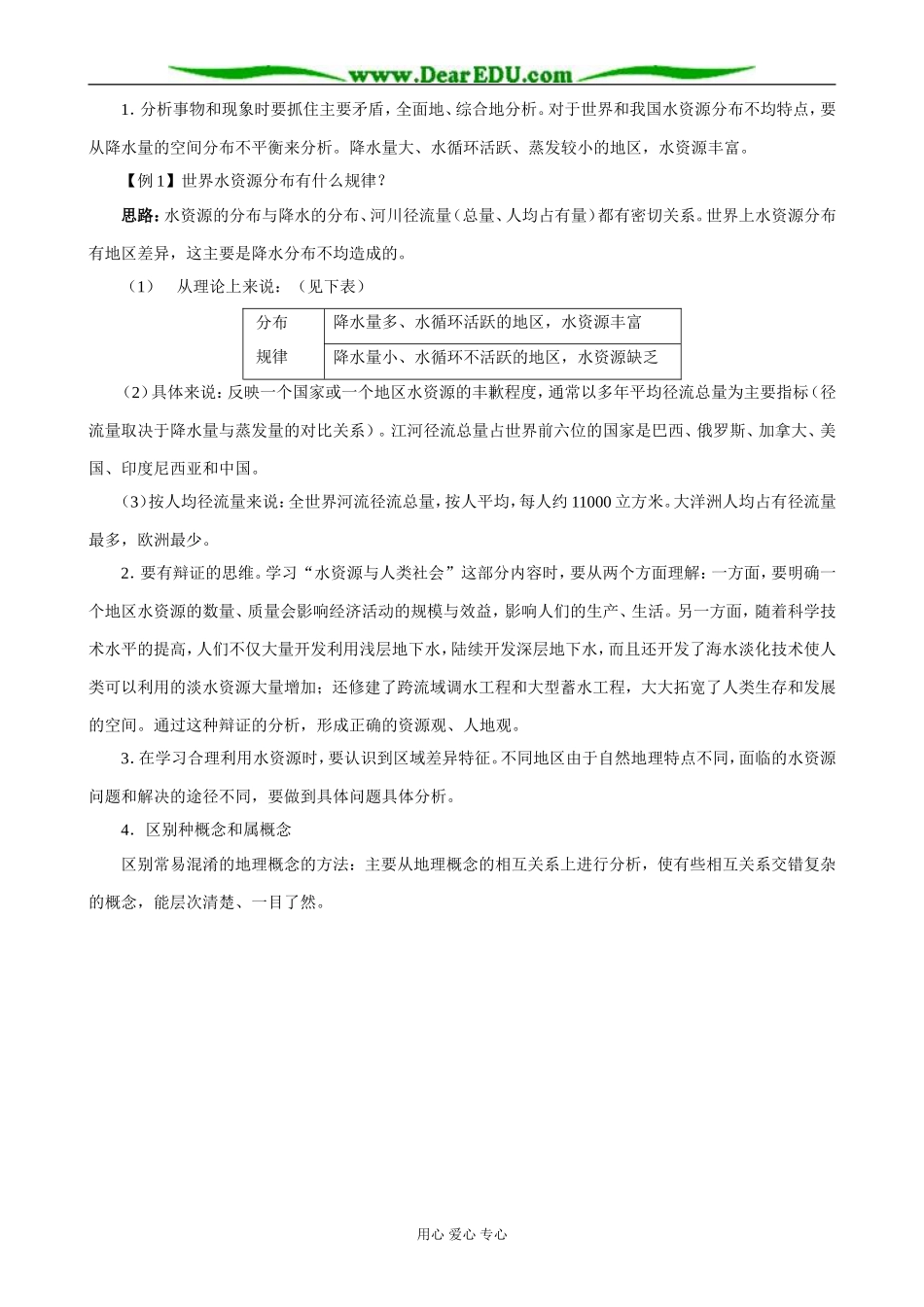 高中地理水资源的合理利用教案2新课标 人教版 必修1_第2页