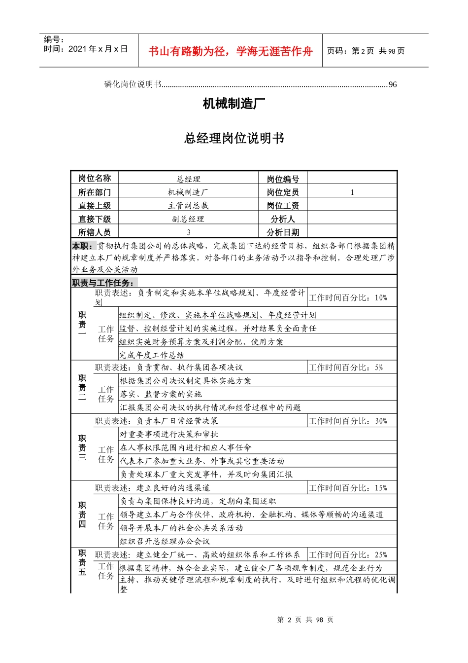 4机械制造厂职位说明书_第2页