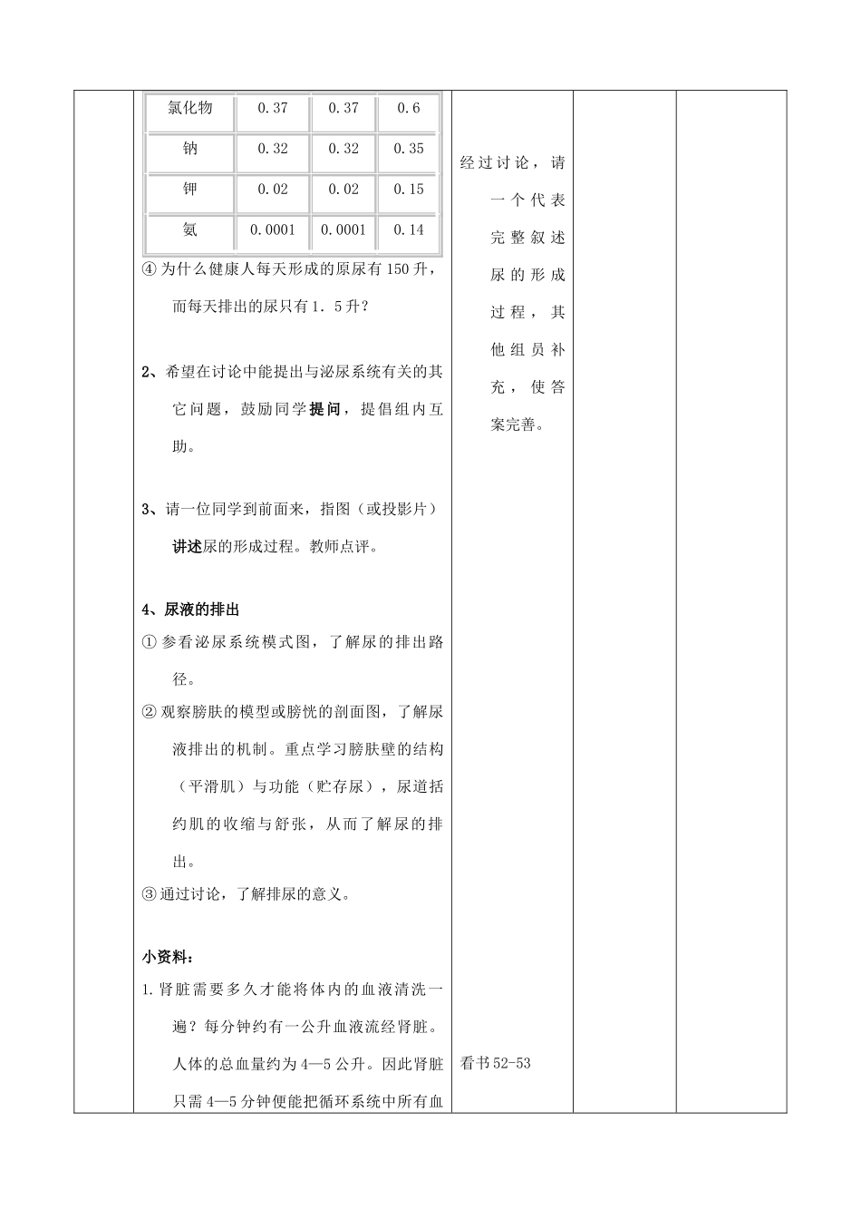 七年级生物下册 7.2《人体尿液的形成和排出》教案 北京课改版_第3页