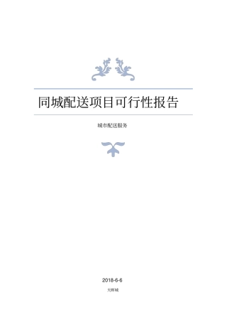 同城配送项目可行性报告.doc