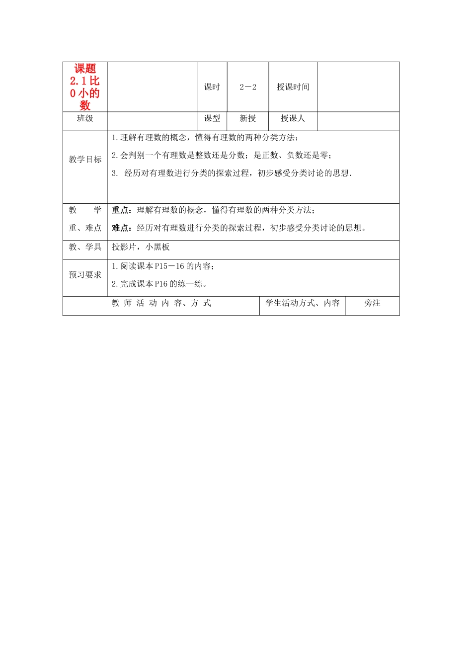 七年级数学上册 2.1比0小的数教案（2）苏科版_第1页