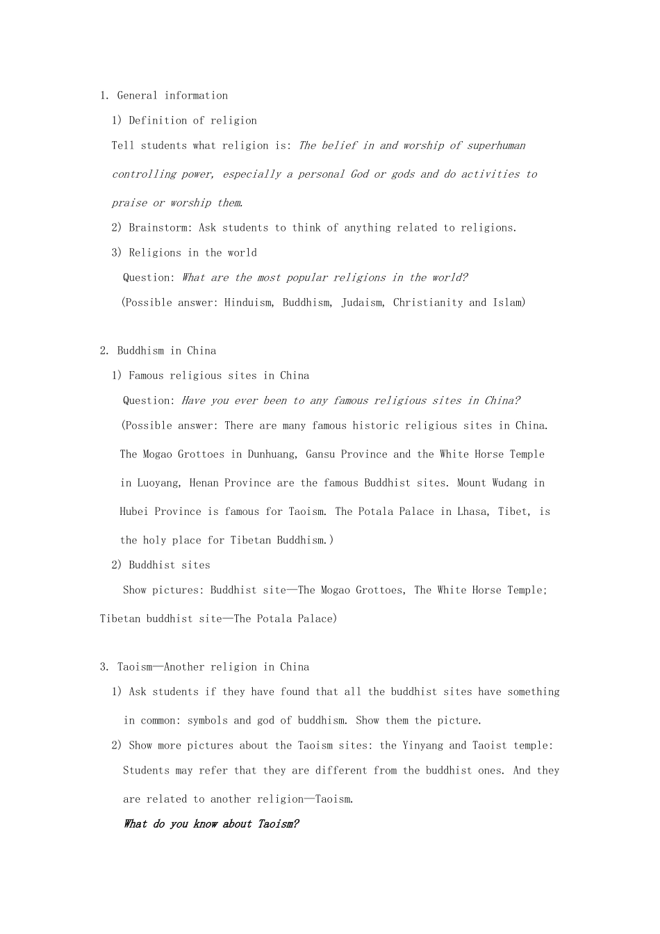 高中英语 Unit4 Behind beliefs Welcome to the unit教案 牛津译林版选修9-牛津版高三选修9英语教案_第3页