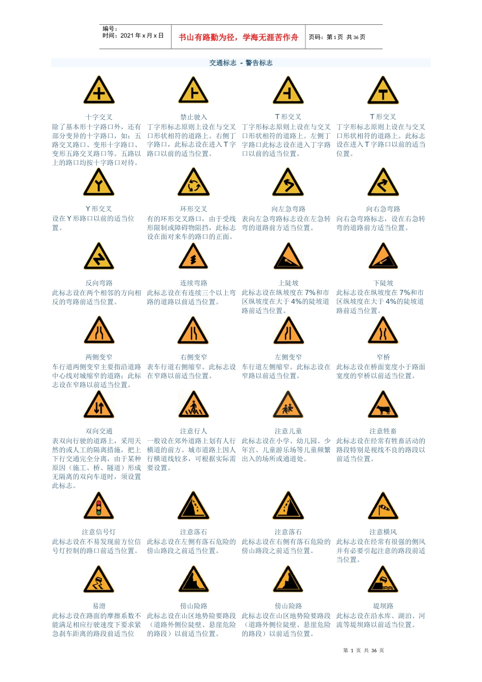 交通标志图片大全及手势图片_第1页