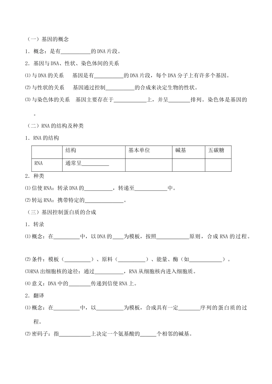 高考生物第一轮系列讲座 第20讲  DNA分子的复制及基因的表达_第2页