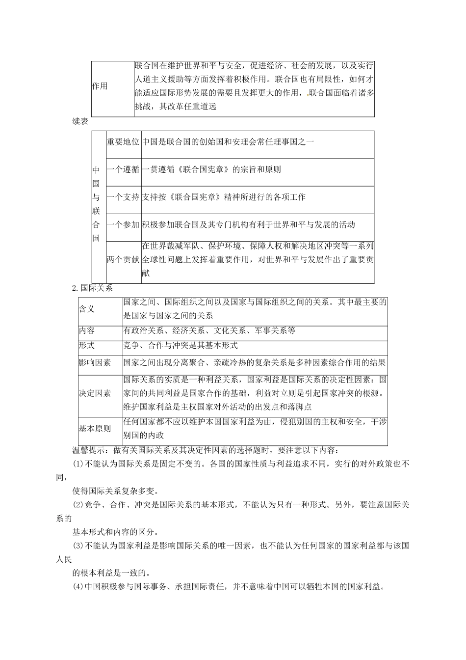 高考政治二轮专题突破 专题7 当代国际社会教案-人教版高三全册政治教案_第2页