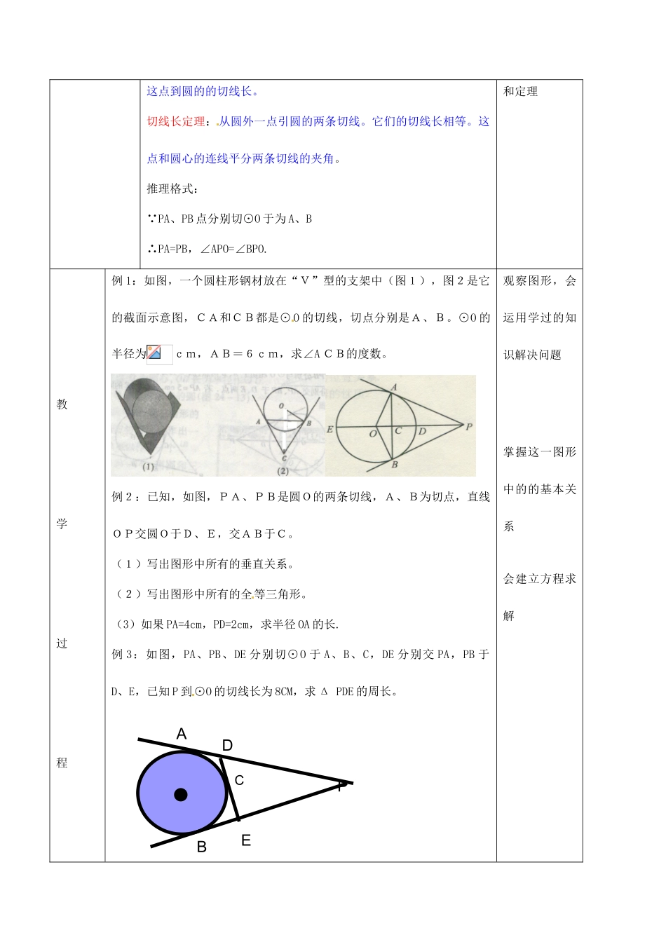 九年级数学下册 24.2 圆的切线长定理教案 京改版-人教版初中九年级下册数学教案_第2页