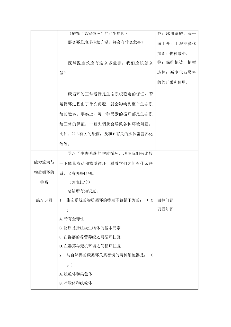高三生物《生态系统的物质循环）（新人教版必修3）_第3页