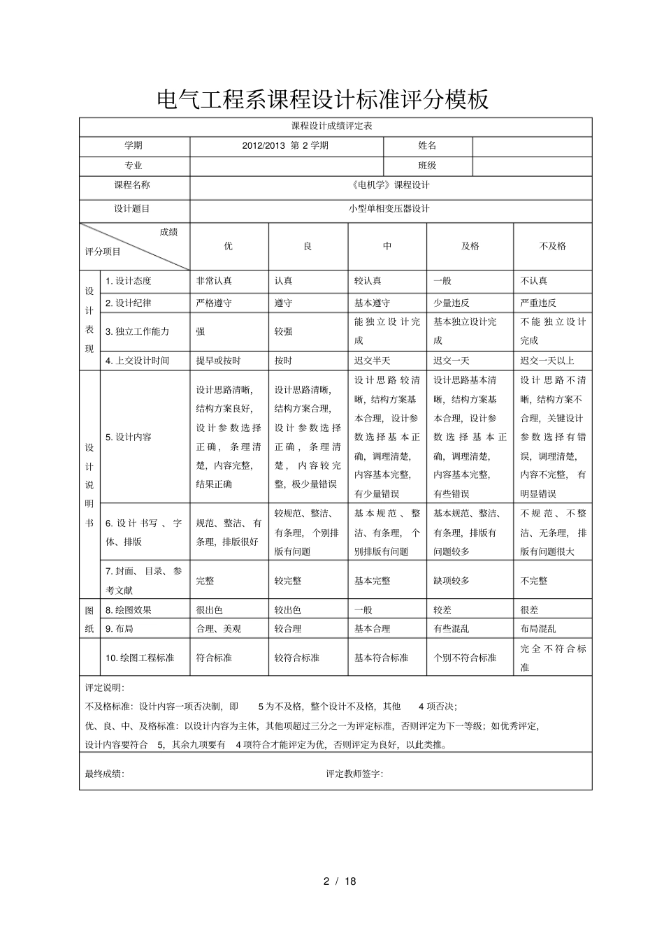 小型变压器课程设计_第2页