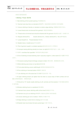 内衣行业英语词汇