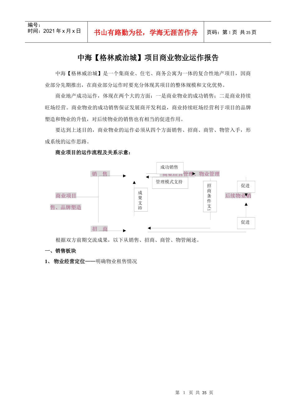 XX项目商业物业运作报告_第1页