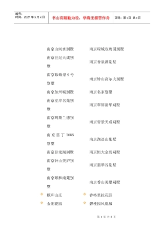 别墅名称大汇总