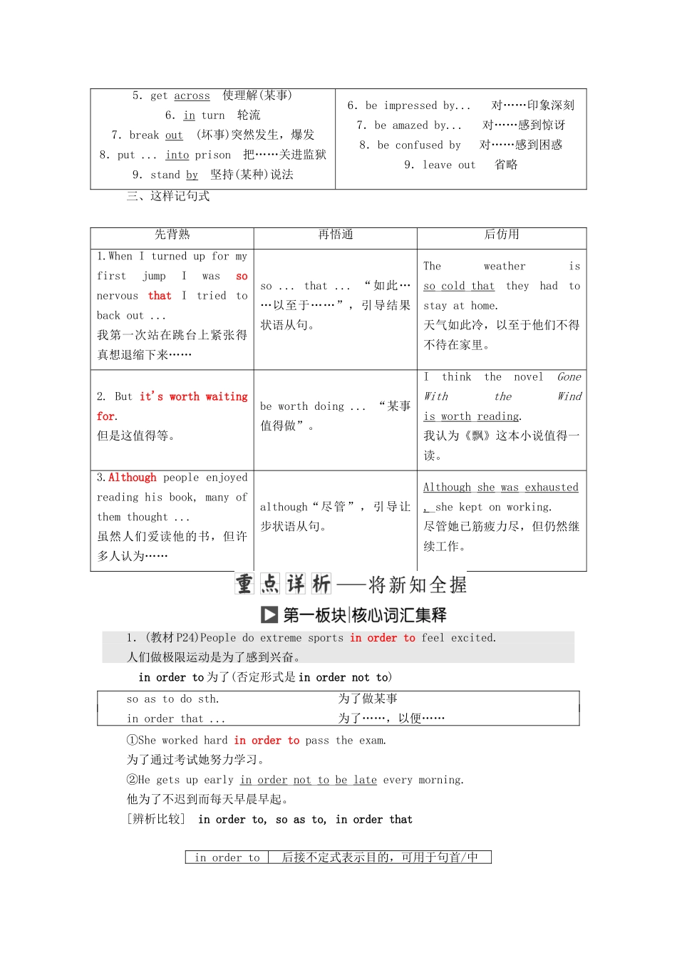 高中英语 Unit 8 Adventure Section Ⅳ Lesson 2  Lesson 3—Language Points教案（含解析）北师大版必修3-北师大版高一必修3英语教案_第2页