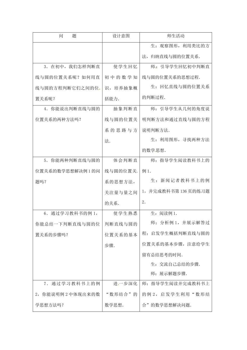 辽宁省开原市九年级数学《直线与圆的位置关系》教案 新人教版_第2页