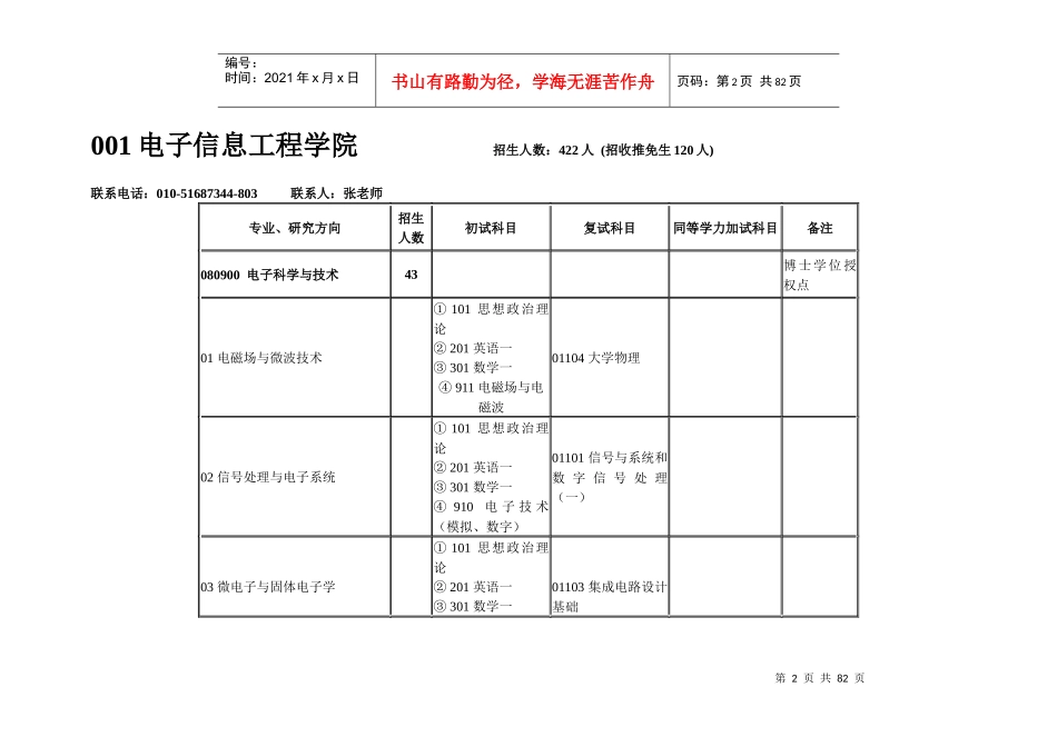 北京交通大学XXXX年硕士研究生招生专业目录_第3页