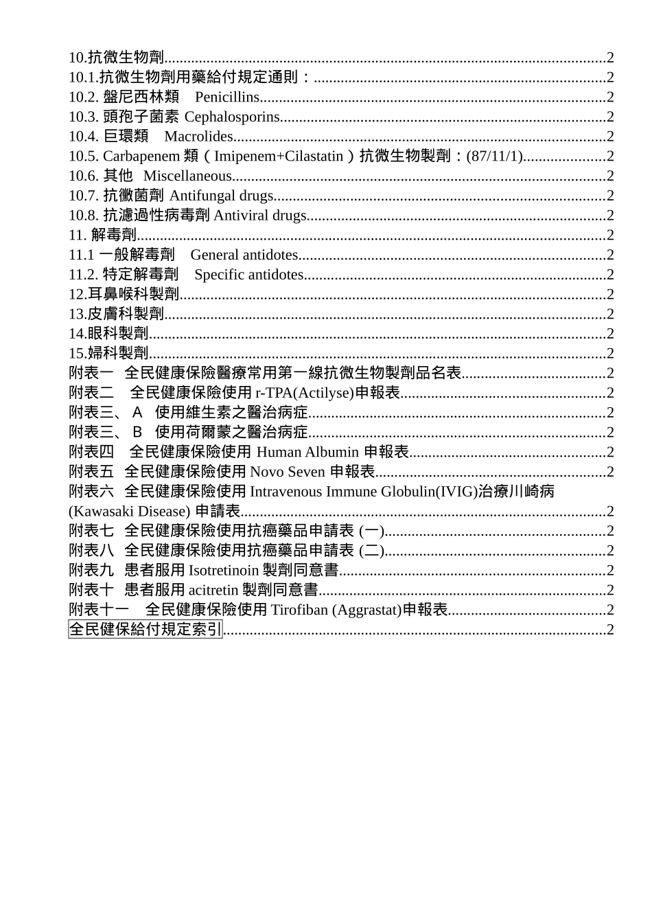 全民健保药品给付规定目录_第2页