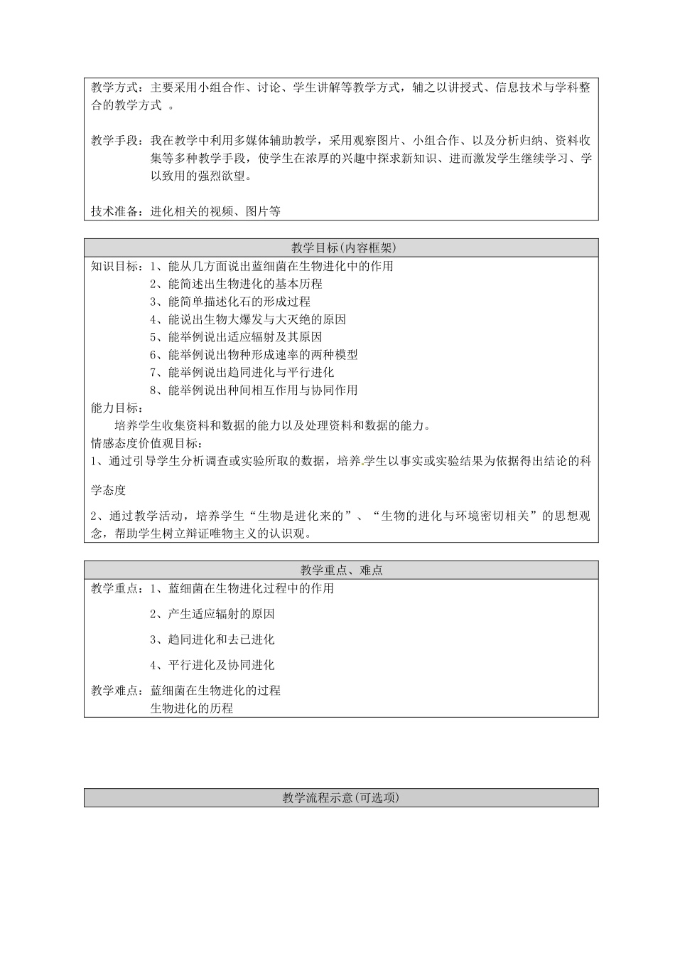 北京市房山区实验中学高中生物《53 探究生物进化的历史》教案 浙科版必修3_第2页