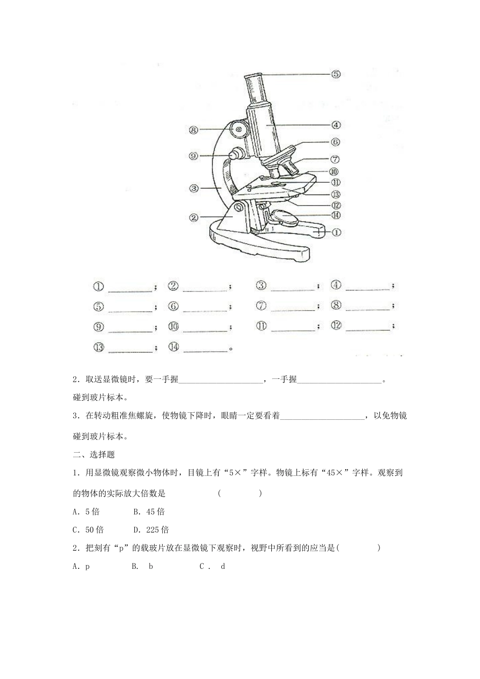 七年级生物上册《探索生命的器具》教案2 苏教版_第3页