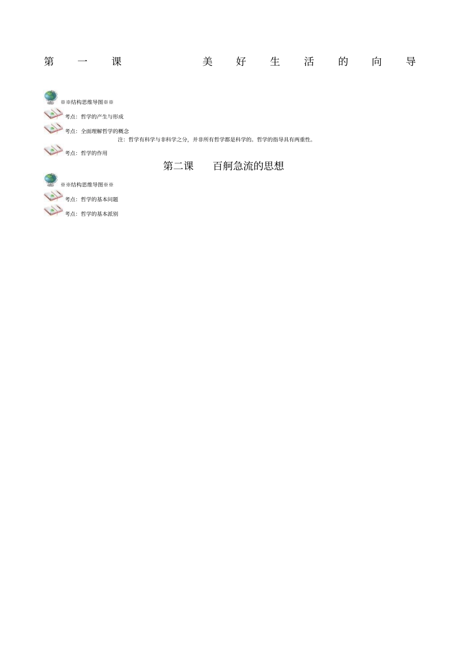 思维导图——生活与哲学部分_第1页