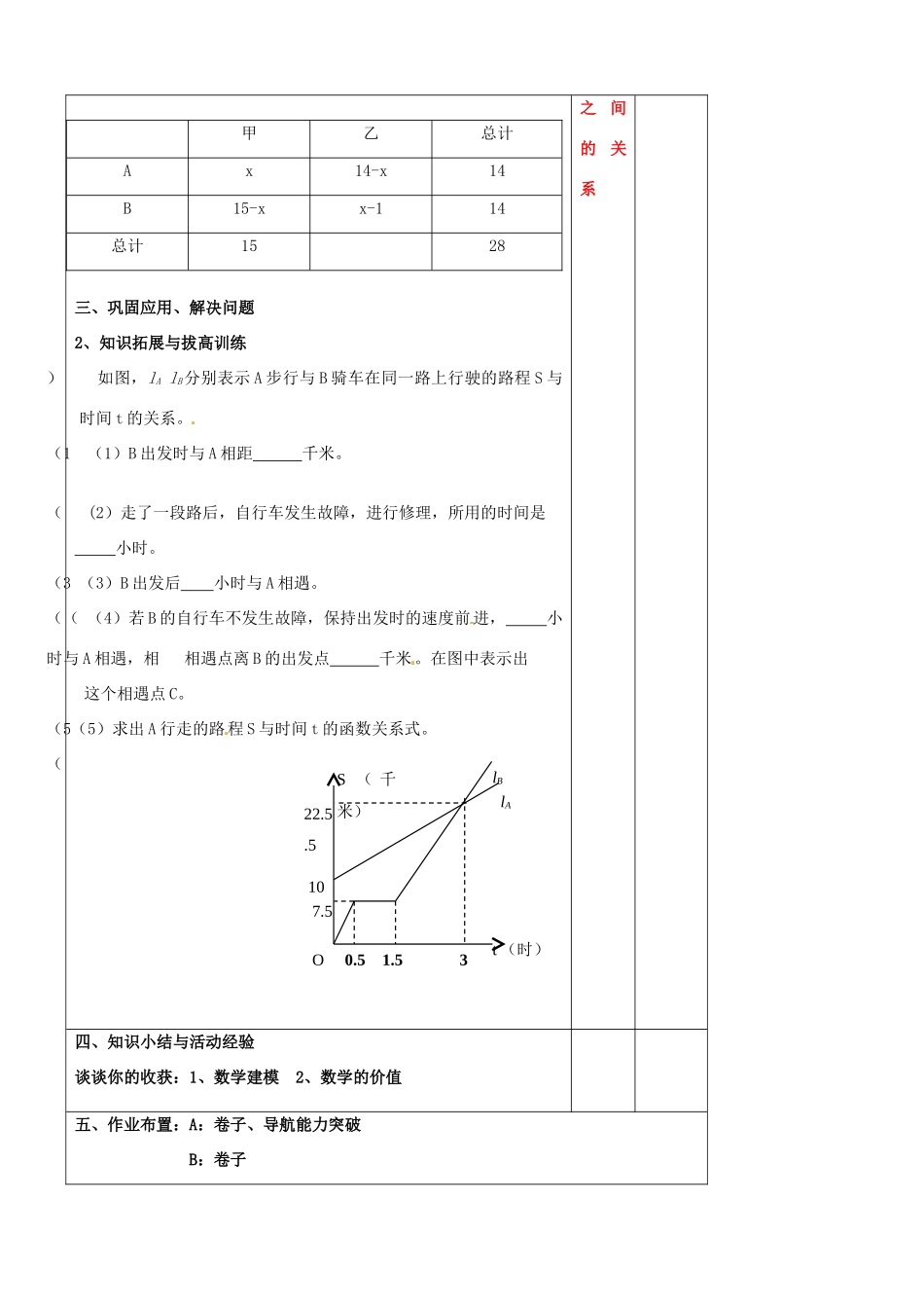 辽宁省大连市第七十六中学八年级数学上册 第十四章 一次函数的应用教案（3） 新人教版_第2页