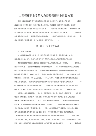 人力资源管理专业建设方案.doc