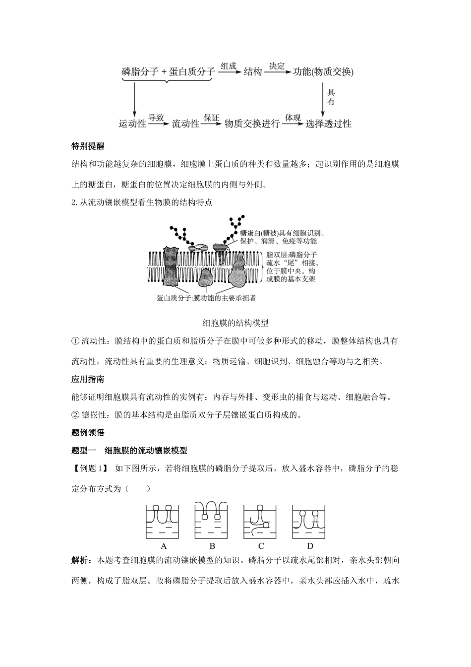 高中生物 第二节细胞膜和细胞壁辅导教案 浙科版_第2页