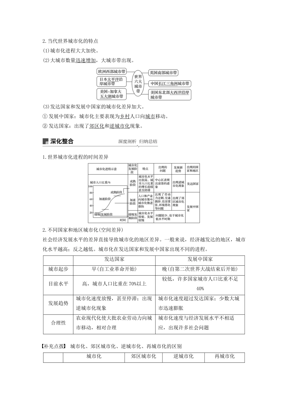 高考地理新导学大一轮复习 第二册 第二单元 城市与地理环境 第22讲 城市发展与城市化讲义（含解析）鲁教版-鲁教版高三第二册地理教案_第2页