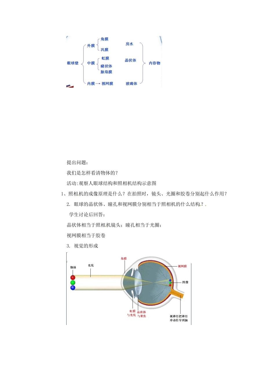 七年级生物下册 12.2 感受器和感觉器官教学设计1 北师大版-北师大版初中七年级下册生物教案_第3页