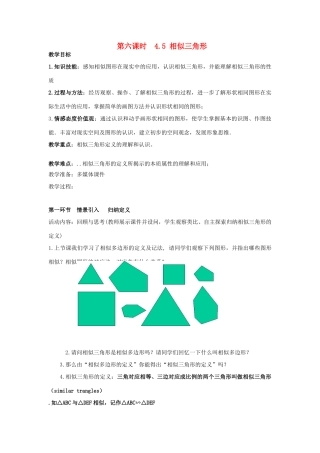 辽宁省丹东市八年级数学下册《相似三角形》教案 北师大版