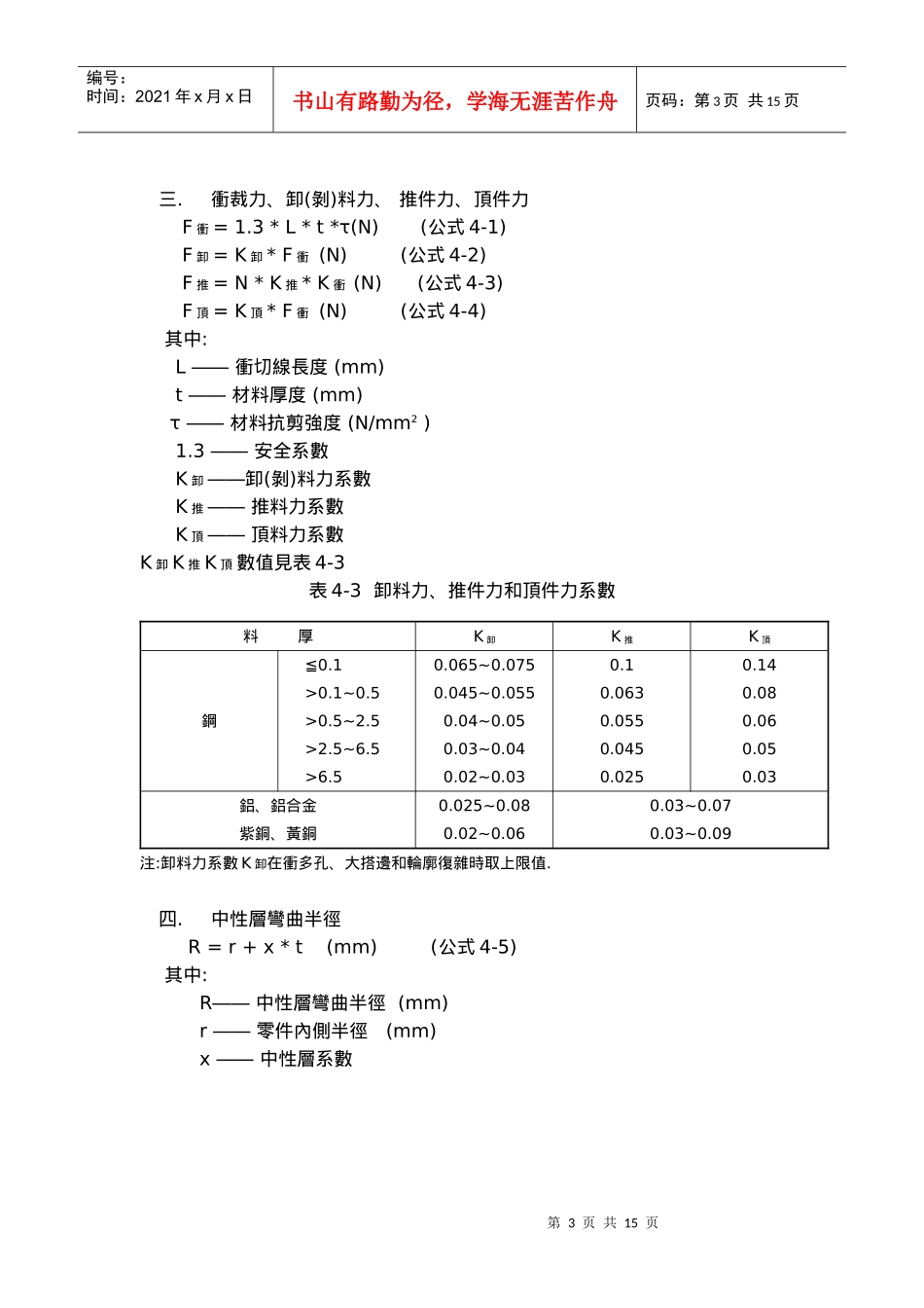 冲压件模具设计常用公式_第3页