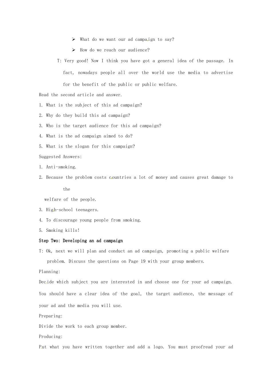 高中英语 Unit 1 Advertisi Project教案 牛津译林版必修4-牛津版高一必修4英语教案_第2页