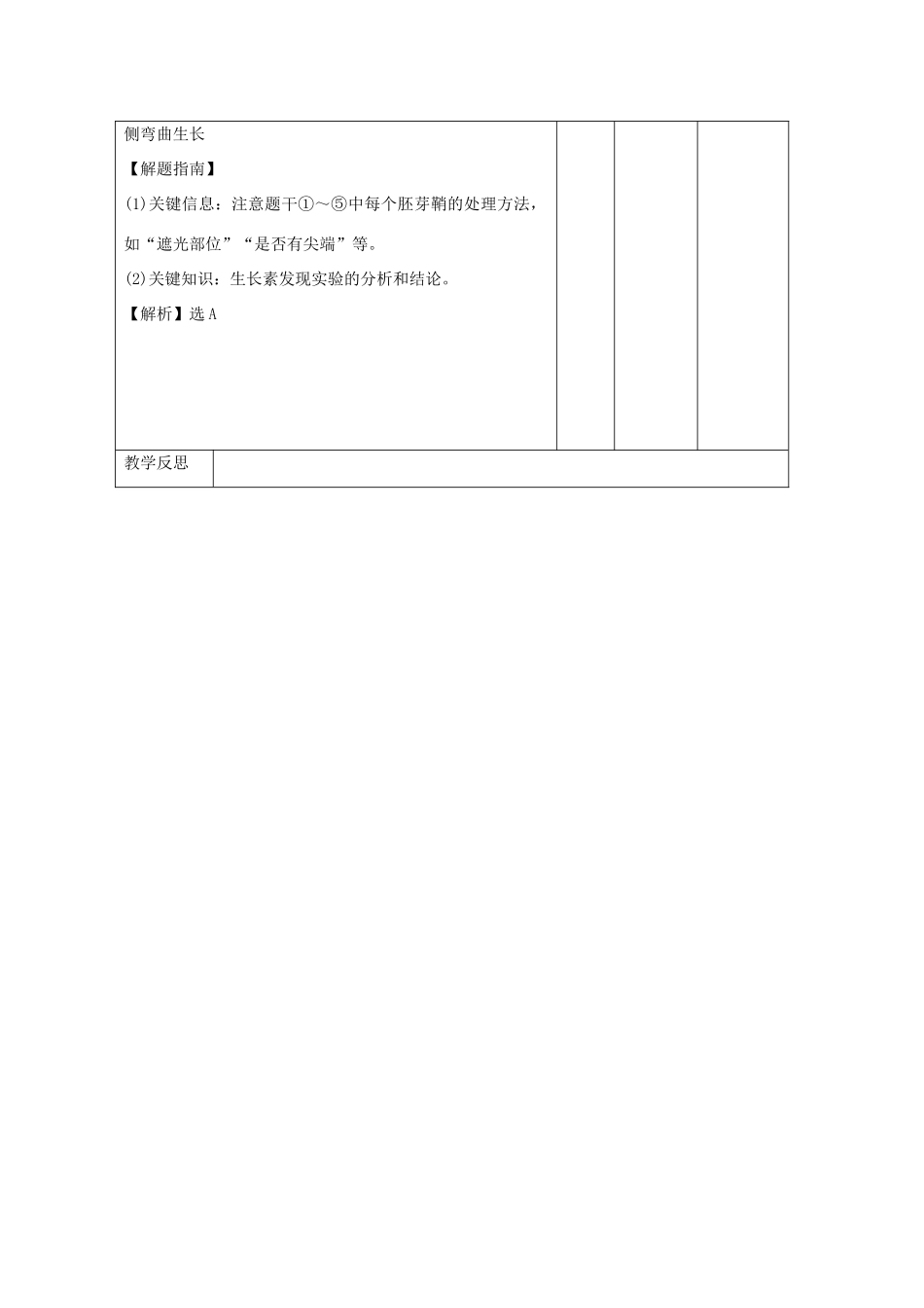 高中生物 第3章 植物的激素调节 3.1 植物生长素的发现3（练习课）教案 新人教版必修3-新人教版高二必修3生物教案_第2页