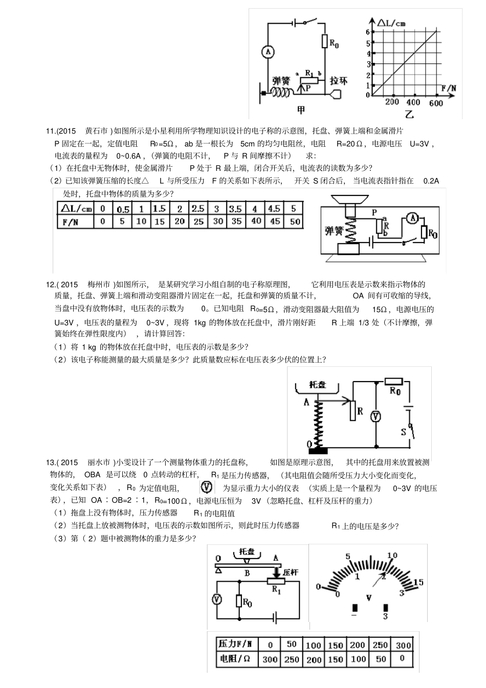 初中物理自主招生综合题及中考压轴专题训练_第3页
