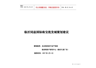临沂同益国际珠宝批发城策划报告